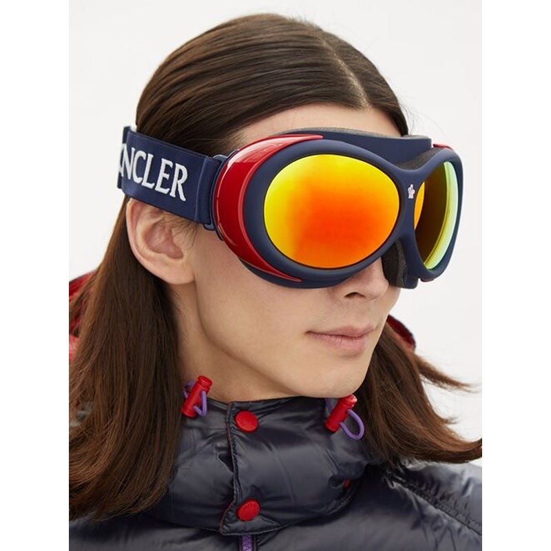 Moncler skibriller - ML0130 91X 89 | Mat Mørkeblå og blank rød