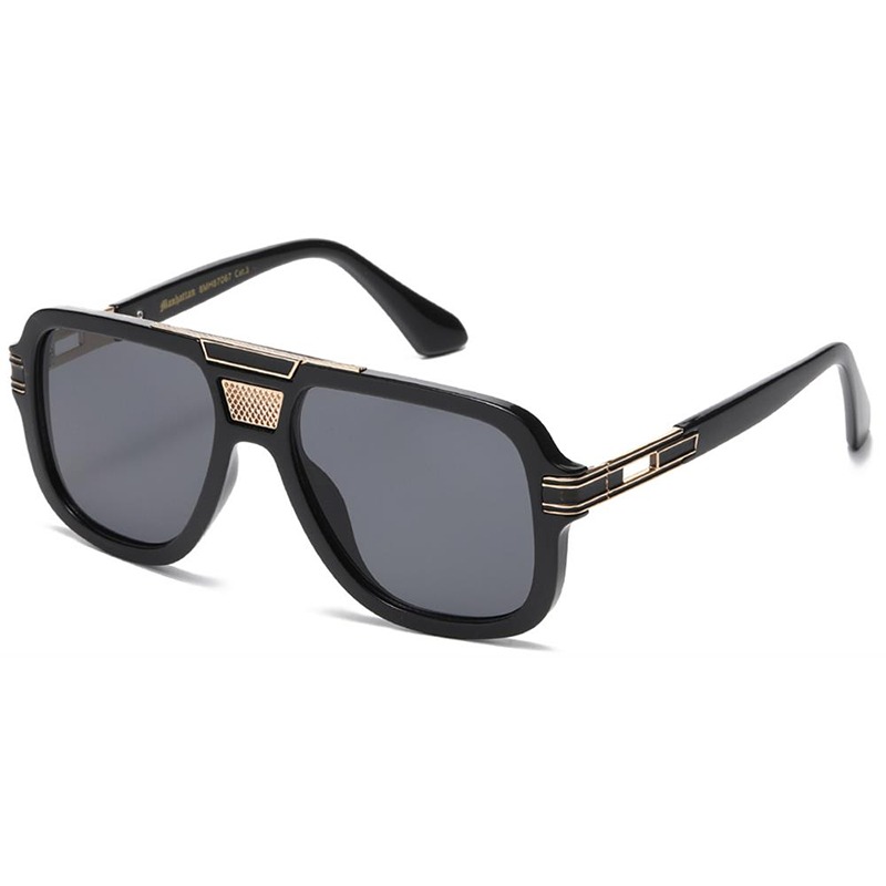 Sorte Manhattan Millionaire Solbriller - Angus | Guld - Mørke glas