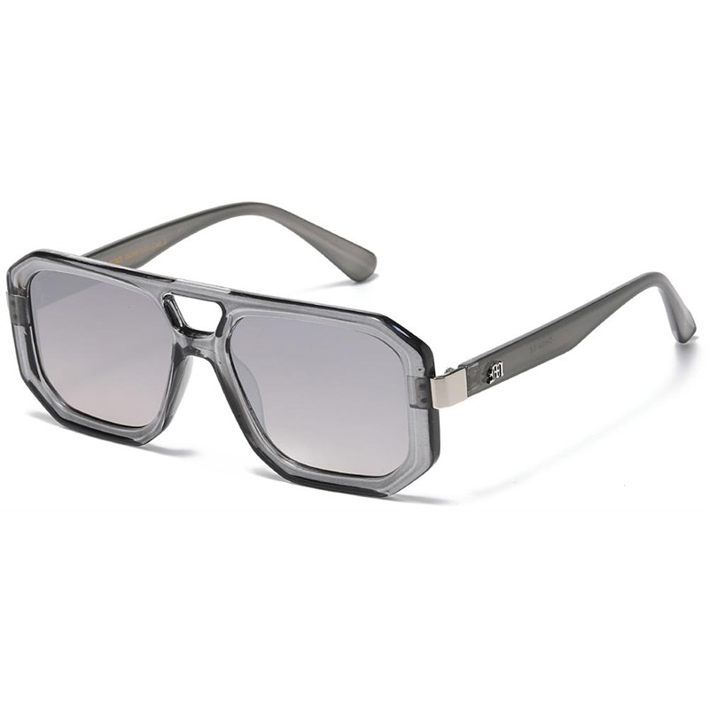 Grå transparente Manhattan Millionaire Solbriller - Winston | Sølv detaljer - Sølv spejlglas