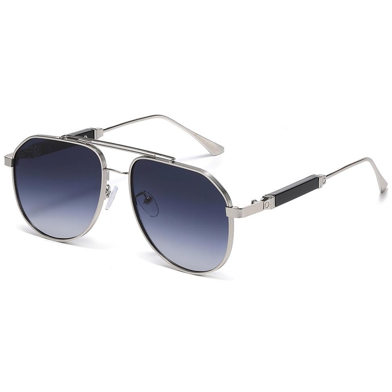Sølv metal Manhattan Aviator Solbriller - Lloyd | Fade glas