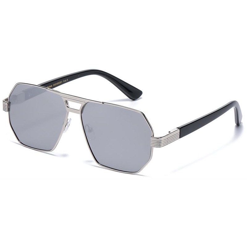 Sølv metal Manhattan Aviator-Millionaire Solbriller - Quincy | Sølv spejlglas