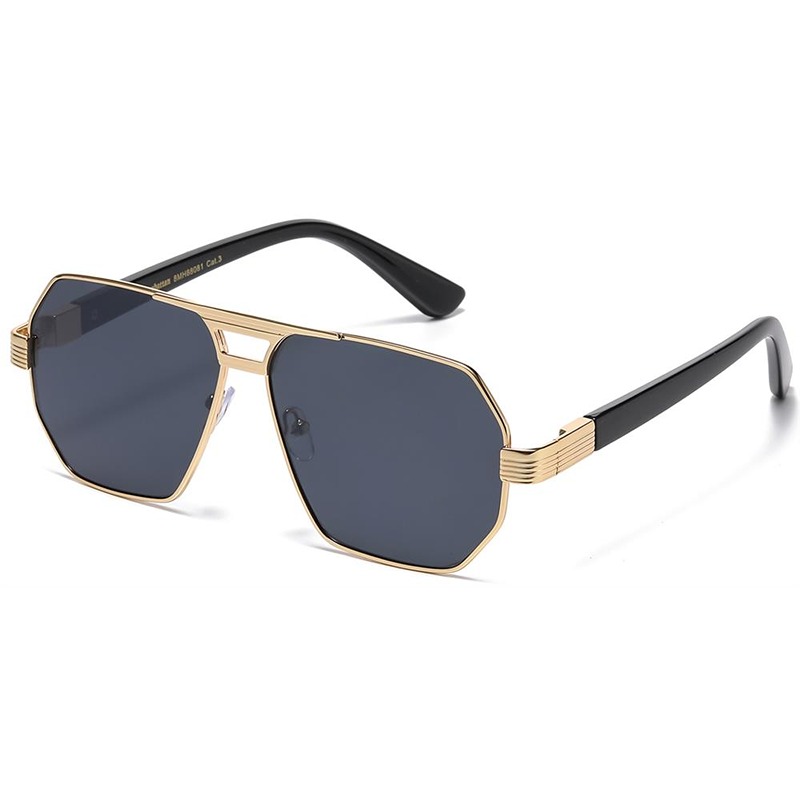 Guld metal og Manhattan Aviator-Millionaire Solbriller - Quincy | Mørke glas