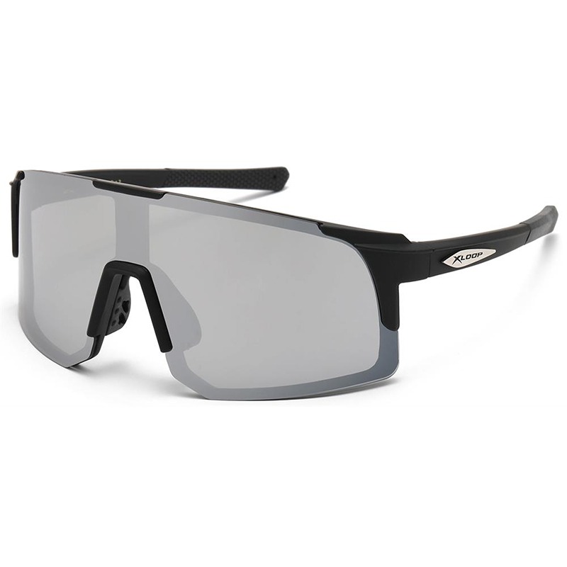 X-Loop Solbriller - Sporty-X | Sort stel - Sølv spejlglas